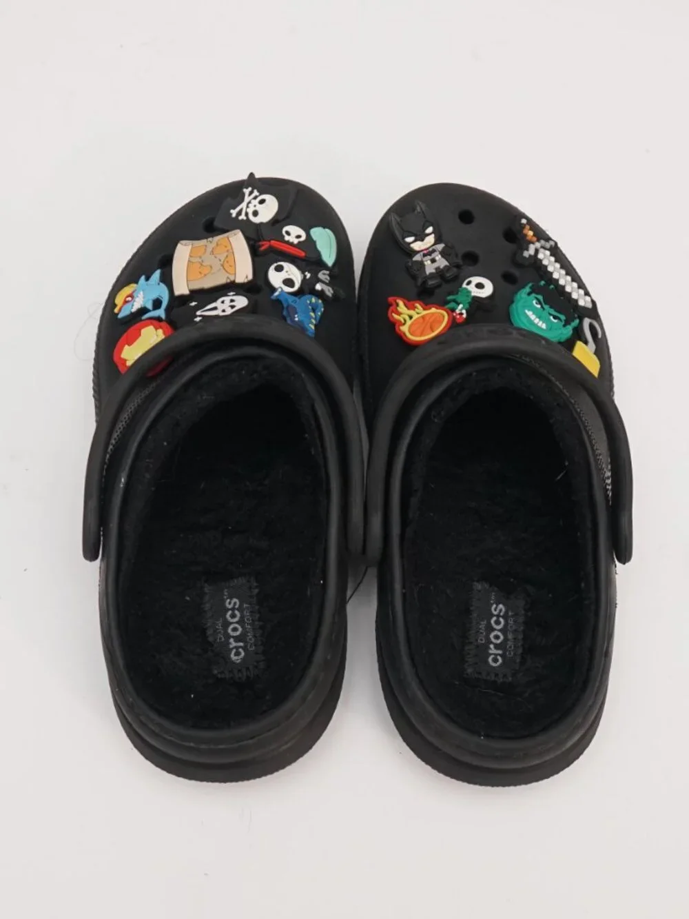 Crocs Kids Size J1  Black Clog Shoes With Croc Charms